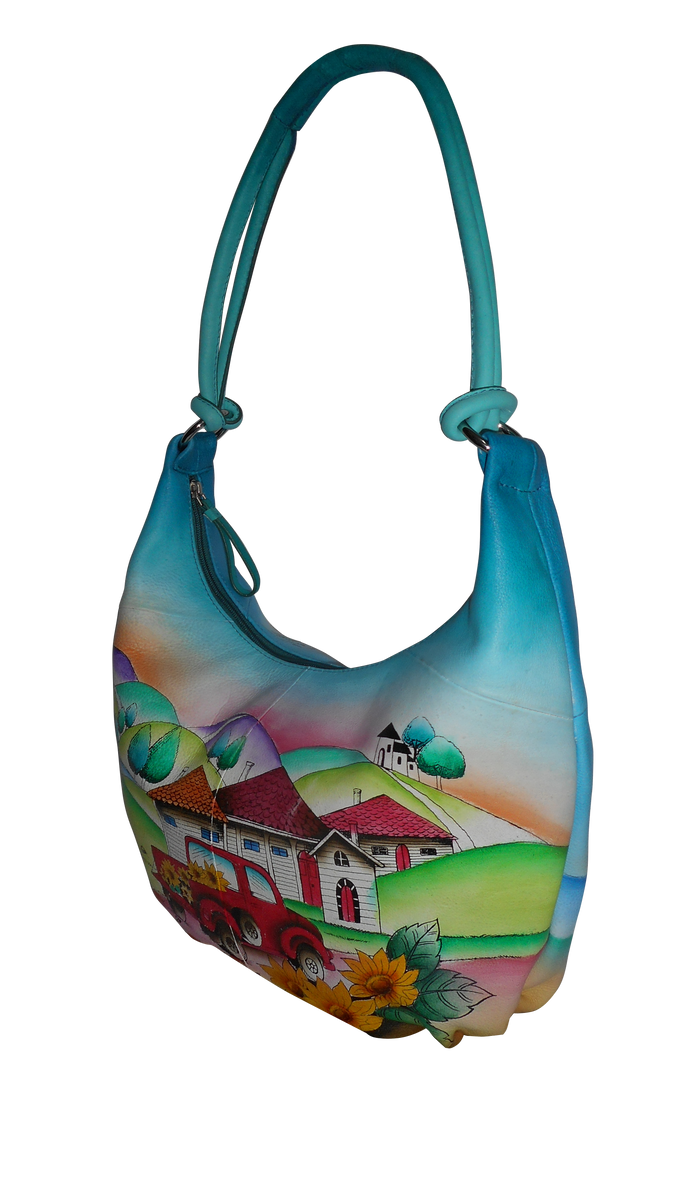 City of Love - Hand Painted Leather Bag – Gracie Lynn Sewing