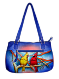 Cardinal Couple - Hand Painted Leather Bag