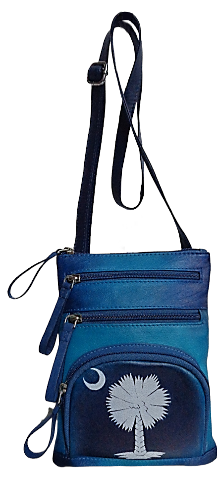 Moon & Palmetto Cross Body Utility - Hand Painted Leather Moon & Palmetto Cross Body Utility - Hand Painted Leather